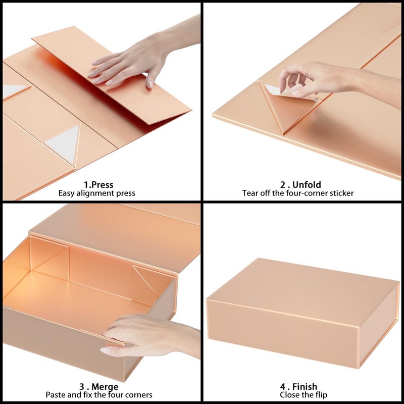ROSTELACK Gift Boxes 11.9" x 8.5" x 3.3" with Magnetic Closure Lid Boex for Presents,Bridesmaid Gifts Box,Cute Box,Birthday Boxs,Luxury for Gift Packaging, Magnetic Gifts Boxe for Wrapping - Image 3